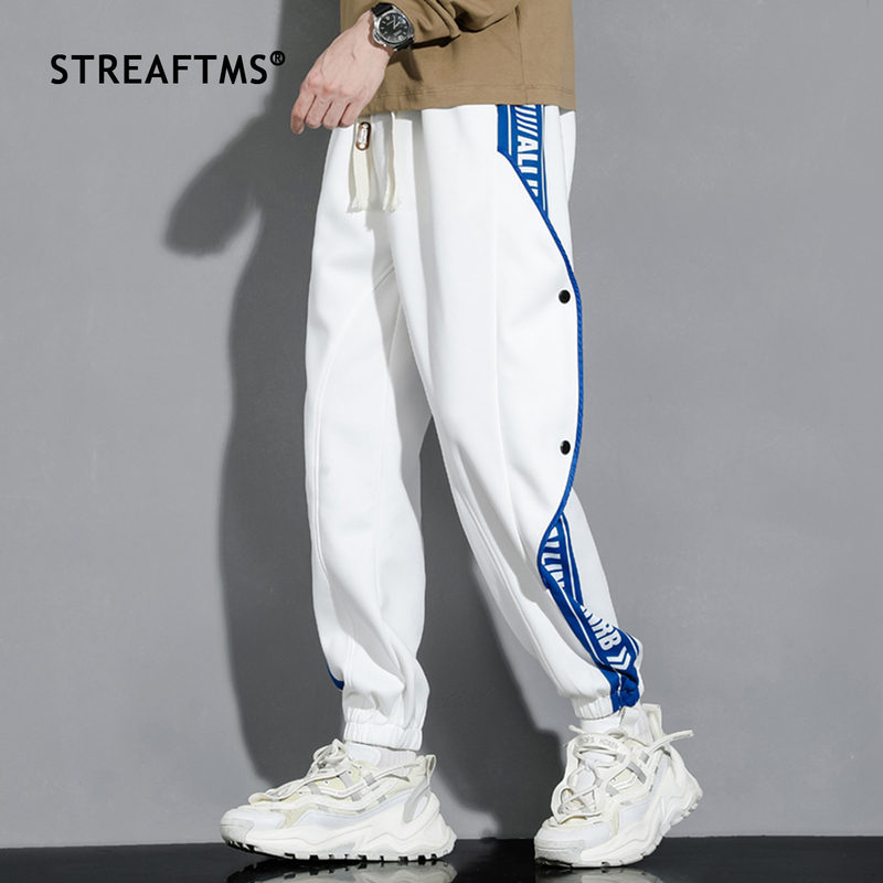Men's Casual Pants Nasa Trendy Brand Spring and Autumn Style Fleece-Lined Thick Loose Sports Cotton Button-Up Black Jogger Sweatpants Men's Casual Pants Nasa Trendy Brand Spring and Autumn Style Fleece-Lined Thick Loose Sports Cotton Button-Up Black Jogger Sweatpants