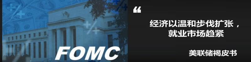 美联储在周三发布的最新经济褐皮书中称，经济以温和步伐扩张，就业市场趋紧导致全国和许多职业的劳工短缺