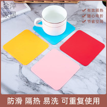 Silicone Cup Mat Thickened Eu Anti-Slip Anti-Burn Tea Lane Square Cup Cushion Heat Insulation Cushion Table Cushion Round Tea Cup Mat