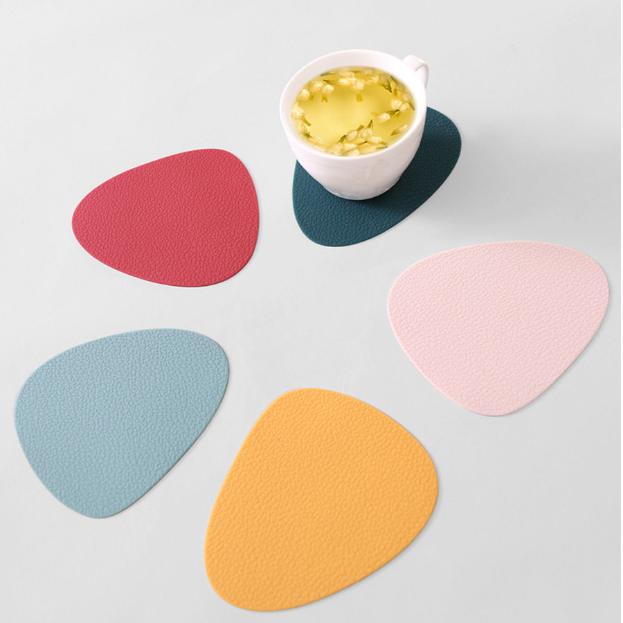 Water drop thickened silicone coaster leather texture Nordic style solid color non-slip anti-scalding heat insulation pad bowl mat tea cup mat