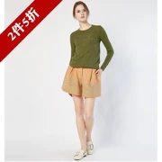 Qiaoqi chaber thu đông giải phóng mặt bằng chính hãng 153506 # quần thêu len ngắn 2 màu