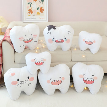 Cute white teeth doll plush toy ສາມາດເພີ່ມໂລໂກ້ໄດ້