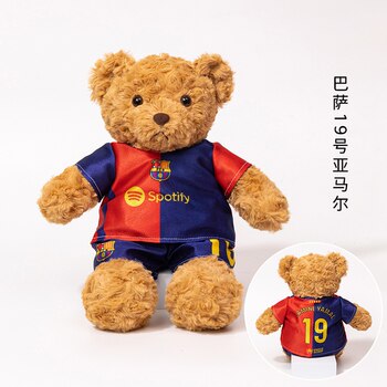 Uefa champions league premier league jersey bear football bear plush toy fan souvenir customized messi portugal no 7 ronaldo