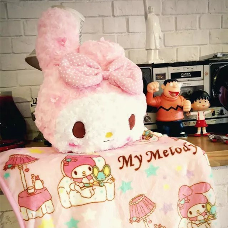 Rose Suede Merleti Cuddle Pillow Quilt Double Use Pink Cherry Blossom Melody Hug Pillow Blanket Air Conditioning Blanket 