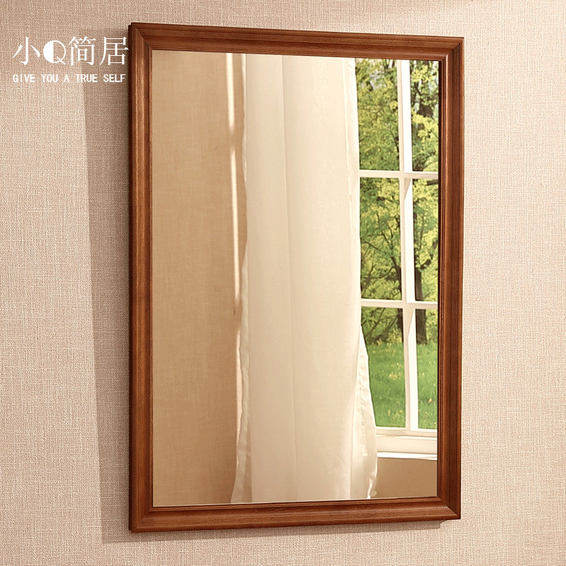Imported solid wood bathroom mirror masonwear mirror wall mirror wall mirror wall solid wood bathroom mirror