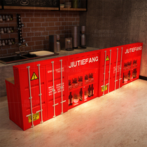 Creative container bar bar table Cash register counter Industrial wind Wrought iron small shop front desk reception desk customization