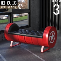 Industrial wind bench card seat retro American bar ktv sofa oil barrel clothing store test shoe stool creative bench