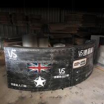 Retro curved cashier counter bar Milk tea shop Cafe Industrial style bar table cashier reception desk