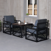 Retro deck sofa Dining table and chair combination Internet cafe Cafe Milk tea shop Bar Creative personality Industrial wind sand hair