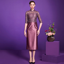 Improved version of cheongsam summer wedding mother dress noble little man can wear young mother-in-law wedding dress