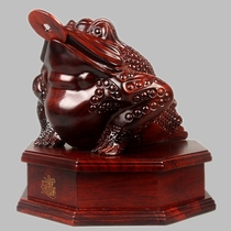 Dongyang Zhaocai Jinbao Wood Carving Golden Toad Three-legged Toad Chinese Office Desktop Living Room Gift Cashier