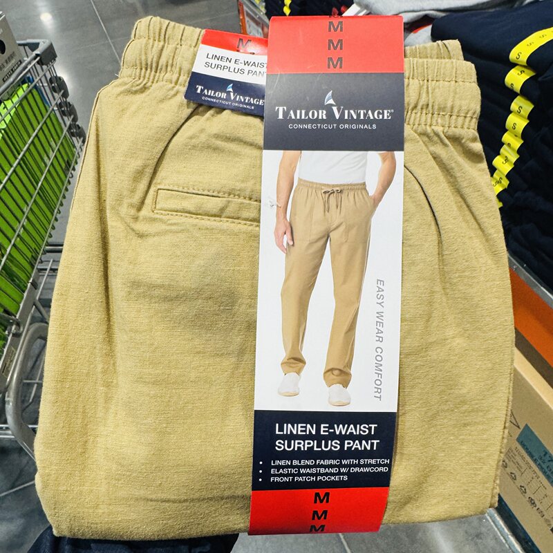 Costco 2026 Tailor Vintage Men's Linen Trousers