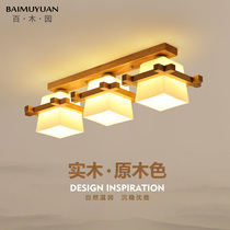 Hallway gangway light strip solid wood triple head bar Dining Room Lamp Nordic Luminaire Day Style Genguan Light Balcony Suction light