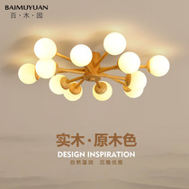 Living room light suction ceiling lamp minimalist modern atmosphere solid wood magic bean Japanese style cozy romantic room bedroom Nordic Lamp