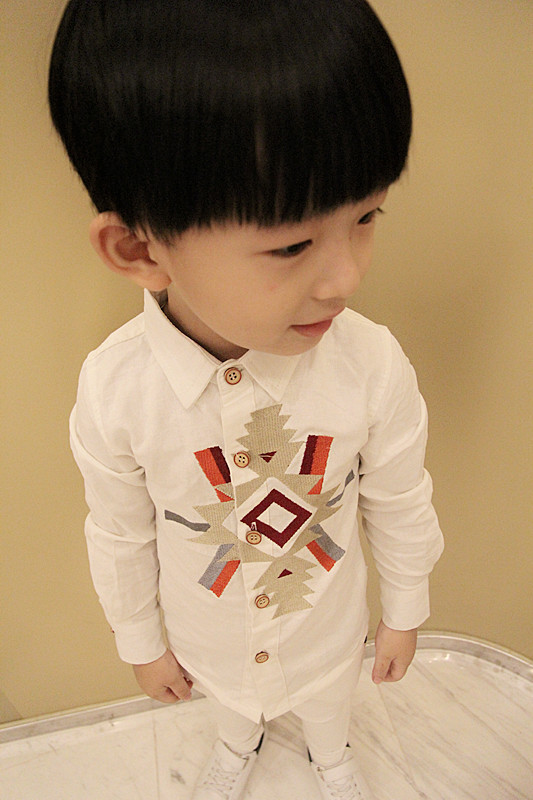 Chemise enfant à manche longue en lin - Ref 2083284 Image 14