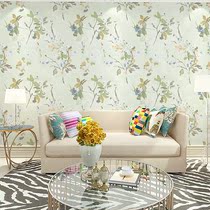 American pastoral flowers home bedroom decoration wallpaper Southeast Asian style freehand environmental protection formaldehyde-free background wallpaper