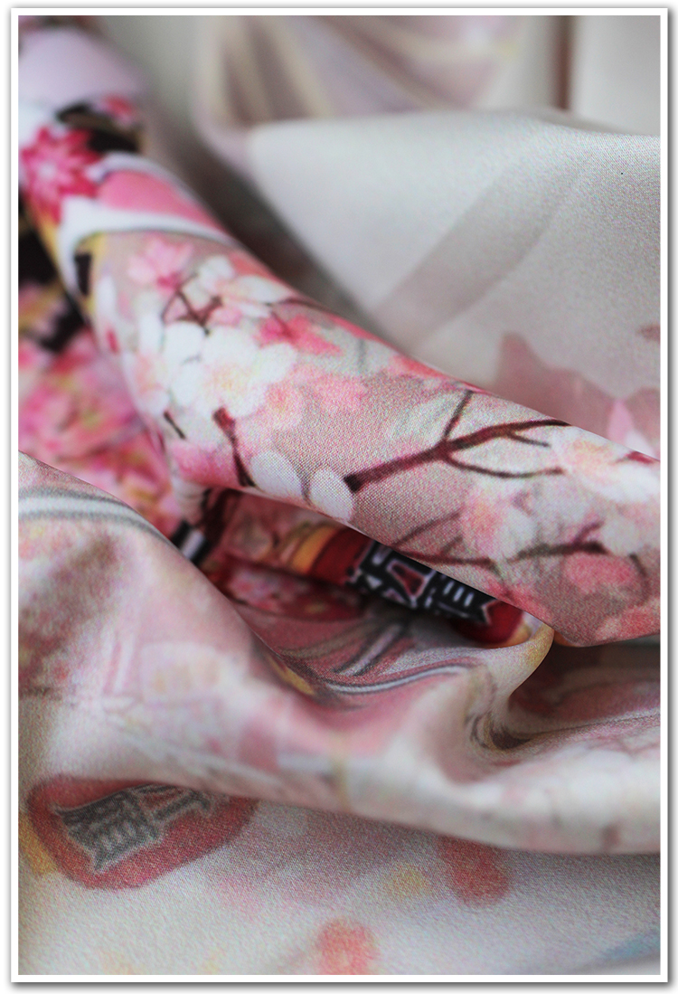 Sakura cầu nguyện thỏ giả sợi vải lụa Susan satin sợi thủ công DIY quần áo búp bê vải kimono vải đũi thô