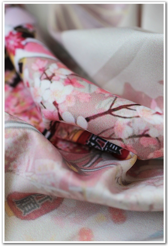 Sakura cầu nguyện thỏ giả sợi vải lụa Susan satin sợi thủ công DIY quần áo búp bê vải kimono chất vải thô