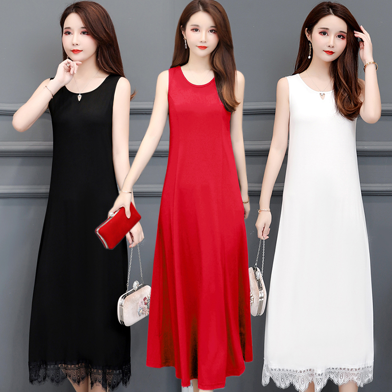 Extra-Long Dress with Cap Sleeves, Slip Dress, Ankle-Length Tank Dress, Plus Size, Extra Large, Floor-Length, Plus-Size Long Dress for Women Extra-Long Dress with Cap Sleeves, Slip Dress, Ankle-Length Tank Dress, Plus Size, Extra Large, Floor-Length, Plus-Size Long Dress for Women