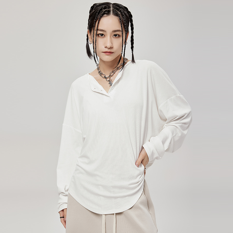 CYRM ヒップホップトレンディなブランドレトロアメリカンジャズダンス怠惰なブラウストップ女性のための秋ルーズダンスカジュアル長袖