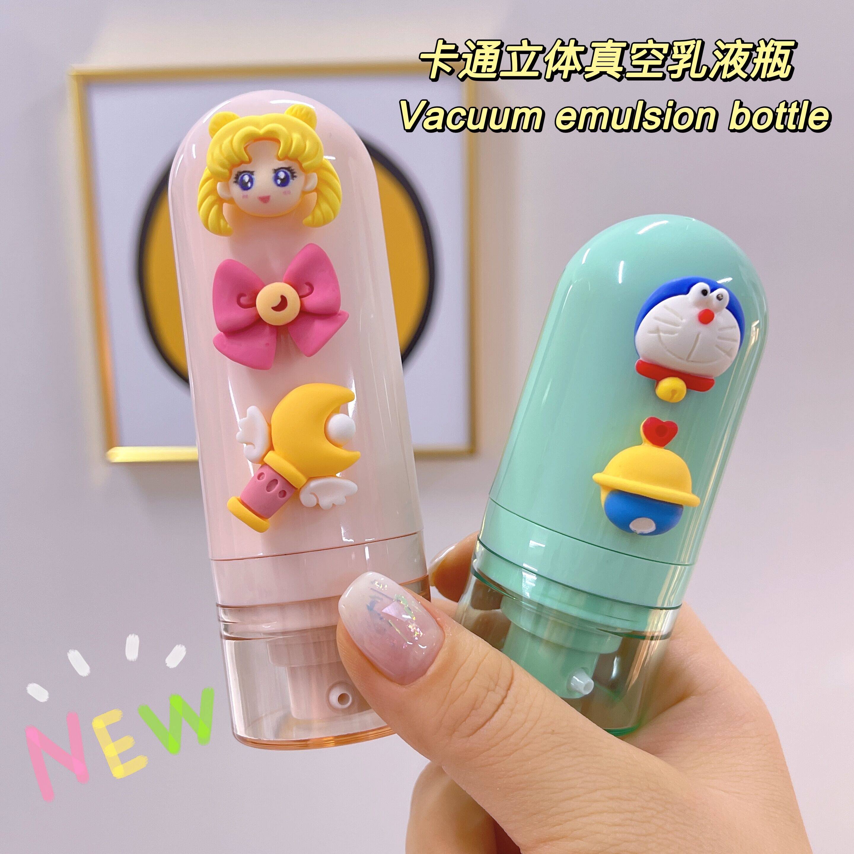 Cartoon Teenage Hearts Vacuum Lotion Face Cream Gel COMPOSITION BOTTLE WIDE MOUTH BOTTLE STEREOPATTERN TRAVEL MOUNT MACARON COLOR