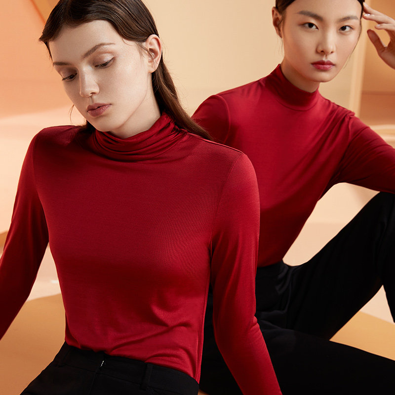 浙江老字号 金三塔 100%桑蚕丝肌肤衣 女式保暖打底衫 双重优惠折后￥208.81包邮 半高领、高领多色可选