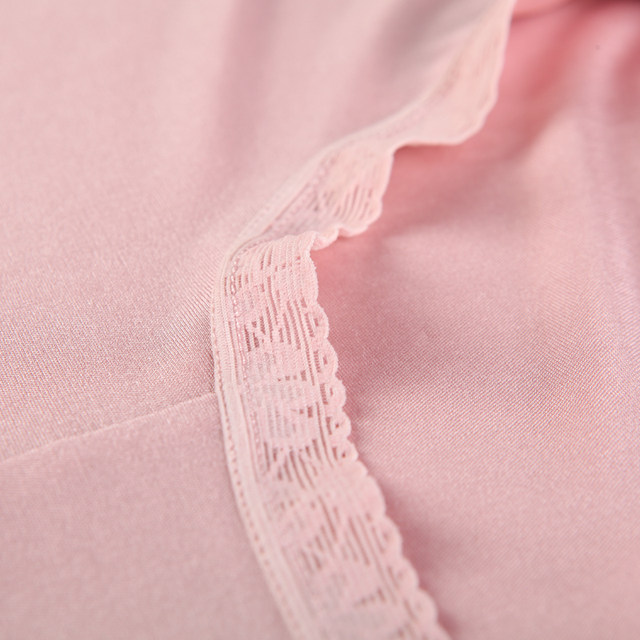Jinsanta ດູໃບໄມ້ລົ່ນ Mulberry Silk underwear ແມ່ຍິງສະດວກສະບາຍແອວສູງສີແຂງ Breathable Lace Boxer Briefs