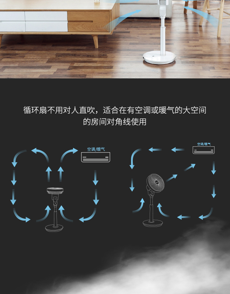Emmett quạt lưu thông không khí nhà nhỏ máy tính để bàn điện quạt trang sàn tuabin đối lưu đầu quạt im lặng - Quạt điện quạt trần senko
