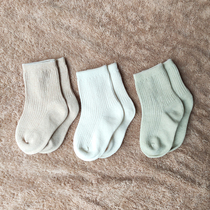 3 double baby socks baby boy small toddler No fluorescent agent No Le Soft Organic Color Cotton Woven Pure cotton Absorb sweat