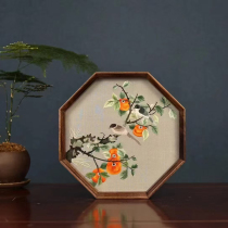 Exquisite gift box pure handmade Suzhou embroidery double-sided embroidered walnut wood ornament Everything goes well intangible cultural heritage business souvenir