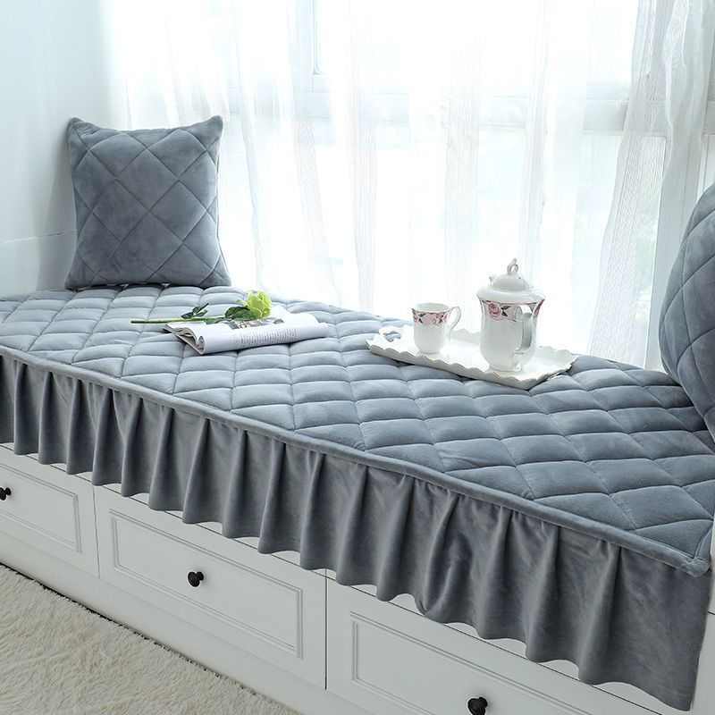 Bay window mat, thickened window sill mat, non-slip, four-season machine washable, thickened sponge mat, balcony bay window mat
