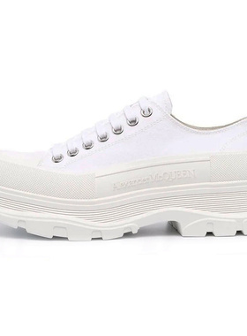 AlexanderMcQueen/亚历山大·麦昆Tread Slick棉布厚底鞋男款白色