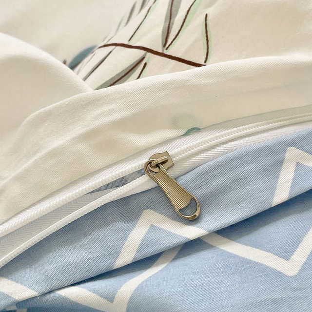 Ins Xiaoqing Fresh Pure Cotton Four-Piece Set 100 All-Cotton Internet Celebrity Naked Sleeping Sheet Three-Piece Set Bedding