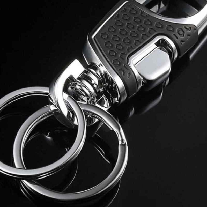 Japanese Imported One-Touch Open Button Keychain Car Waist Clip Stainless Steel Hook Men's High-End Key Ring