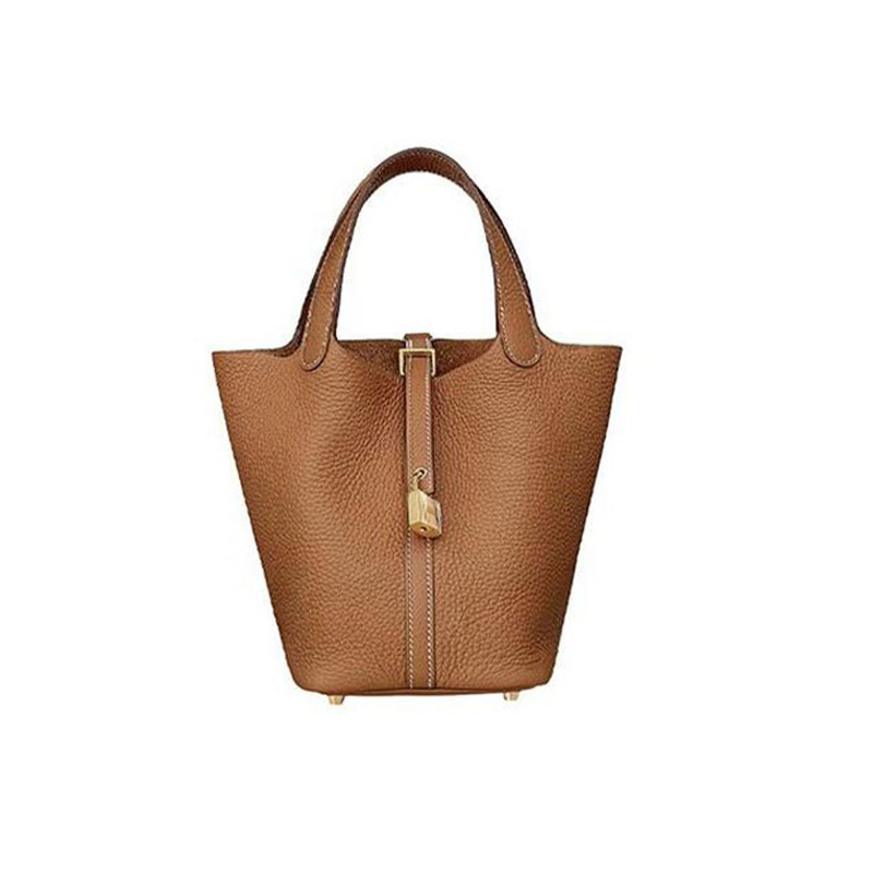 Brand New Hermes Basket Bag 22 in Golden Brown with Gold Buckle, Z-Engraved Togo Leather