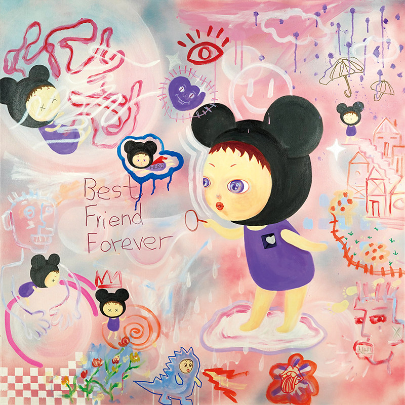 (Bottom Price Picks Up) New Generation National Tide Artist Chen Cat Face (Grow Alone) Limited Edition Painter