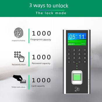 Fingerprint card password attendance all-in-one access control system set electronic magnetic electric lock office glass door