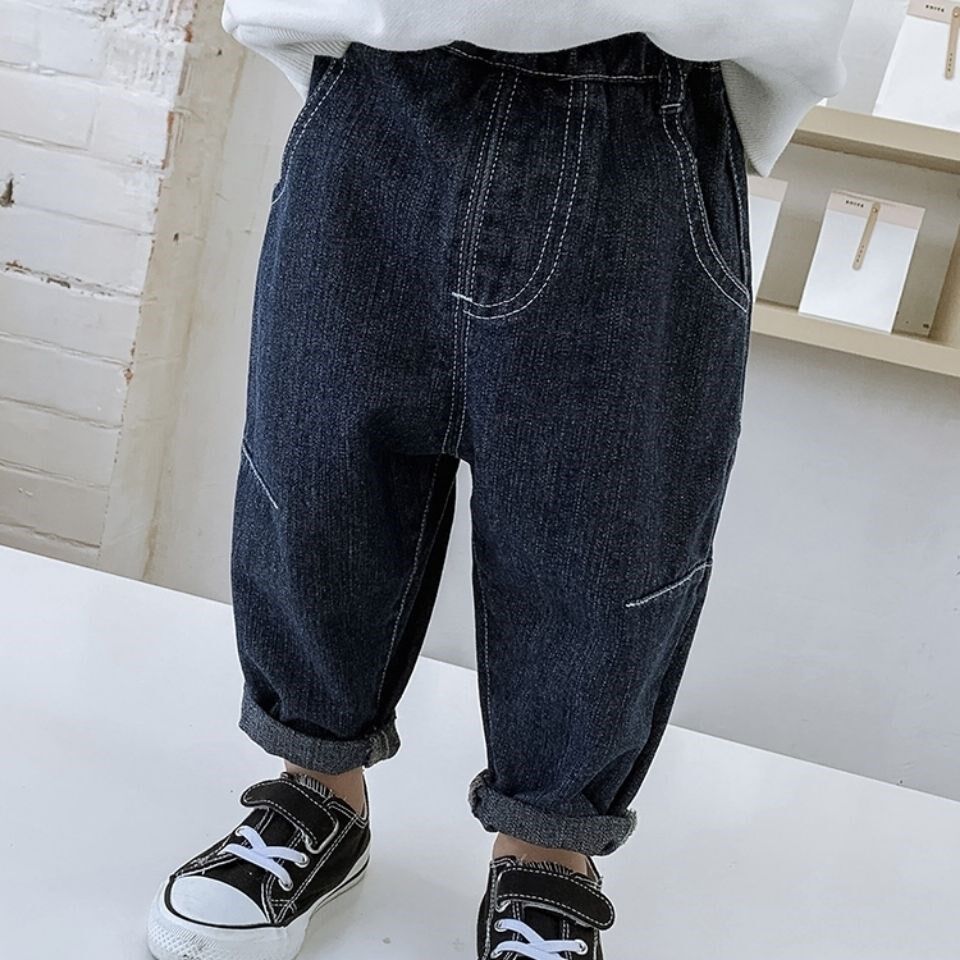 Boy Jeans Spring Autumn Children Dress Pants Submale Baby Spring Clothing Children Roperin Pants Tide Spring Couts Children 2021 new