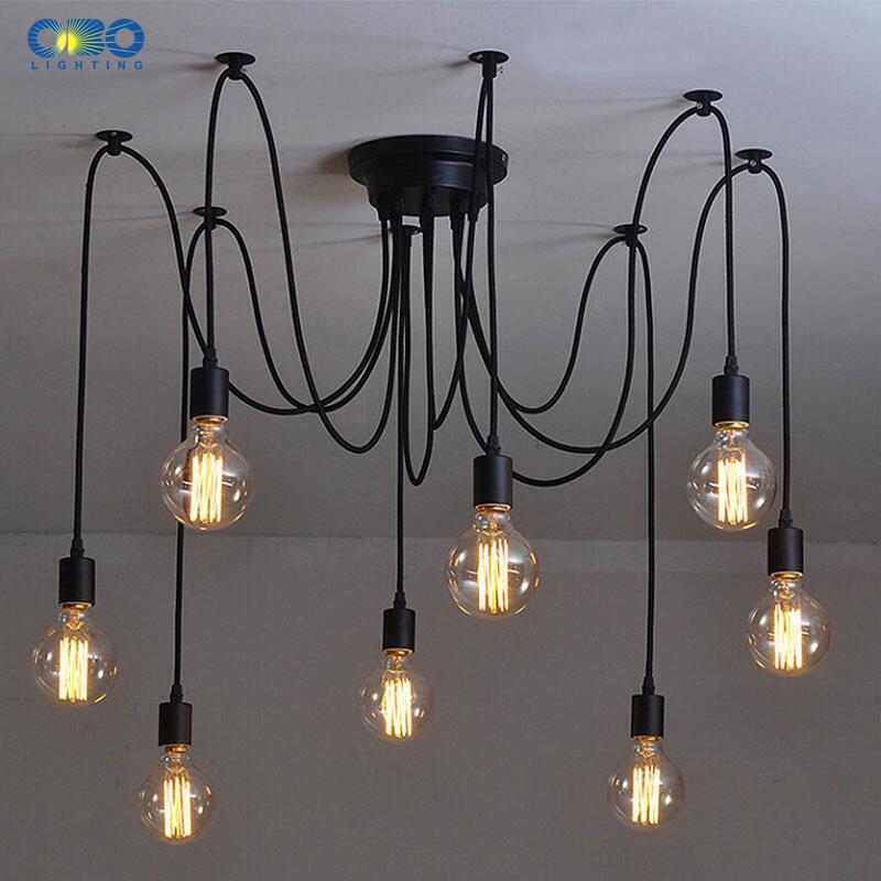 Creative Industrial Style Chandelier with Multiple Spider Lights for Living Room, Dining Room, Clothing Store, Office