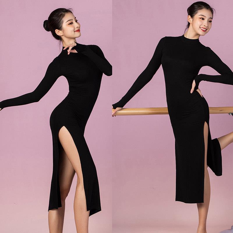 Your Eyes Are Like the Red Dust of the World, Classical Jazz Retro Modern Dance Cheongsam-Style Fitted Stretchy Slit Dress