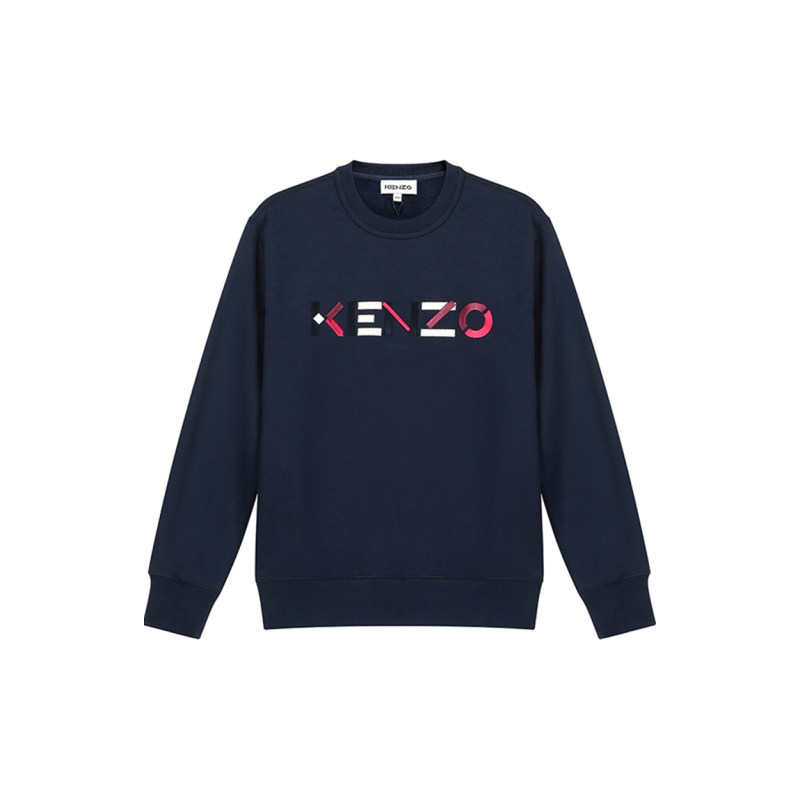 KENZO FW20 Logo图案圆领长袖卫衣运动衫 女款 海军蓝