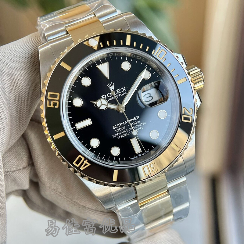 Full Set of 98 New Rolex Men's Watches 41mm Gold and Black Submariner Automatic Mechanical Watch for Men Genuine M126613