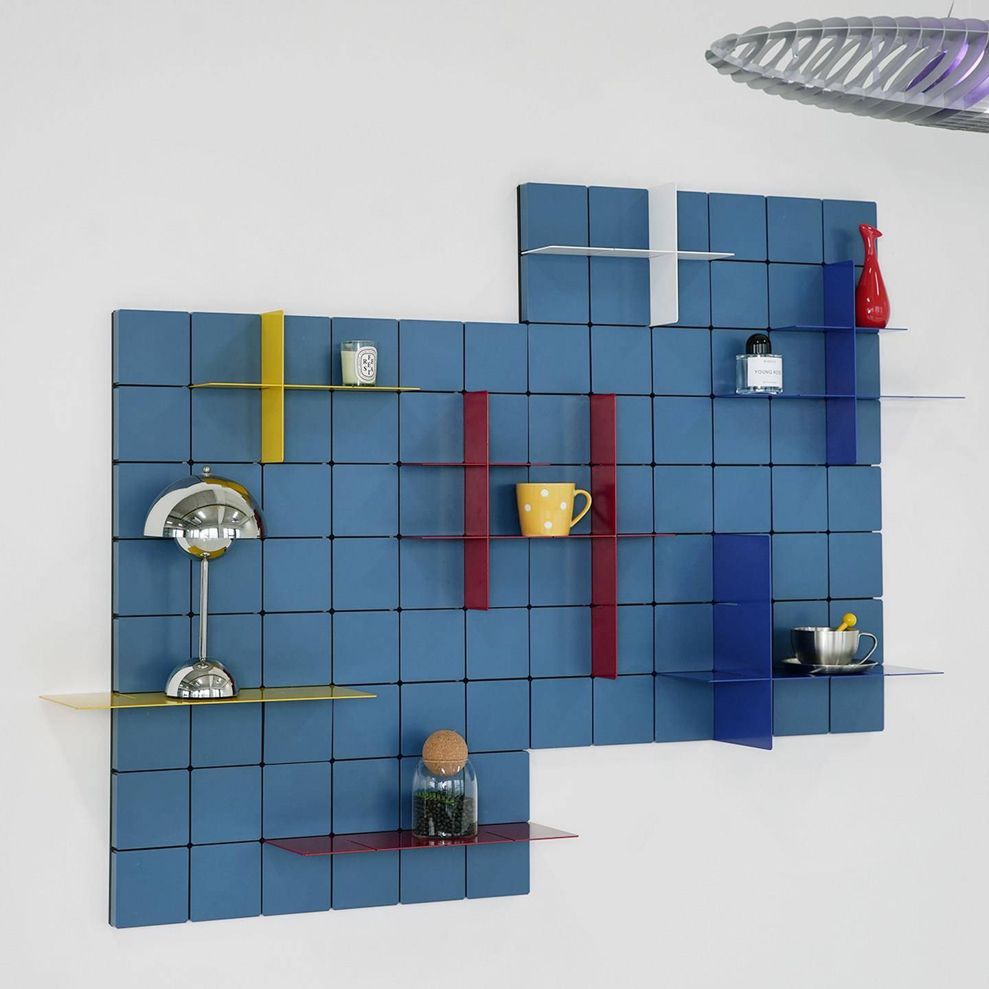 Less is more KUR!O storage rack wall colored perforated board designer home wall module storage rack