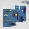 Less is more KUR!O storage rack wall colored perforated board designer home wall module storage rack