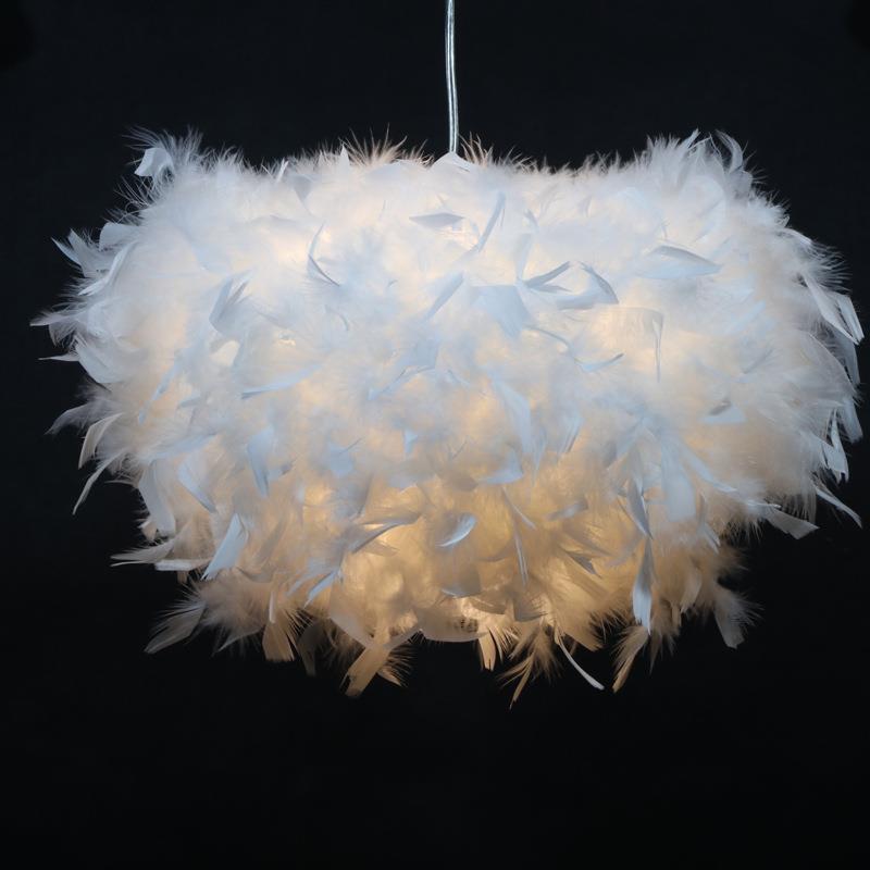 Lampshade Bedroom Dining Room Collapsible Overlapping Feather Chandelier Table Lamp Floor Lamp Accessories Decorative Lamp