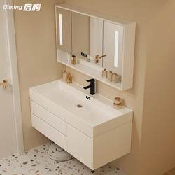 Light luxury nano rock integrated basin bathroom cabinet hand wash basin cabinet combination bathroom sink bathroom set