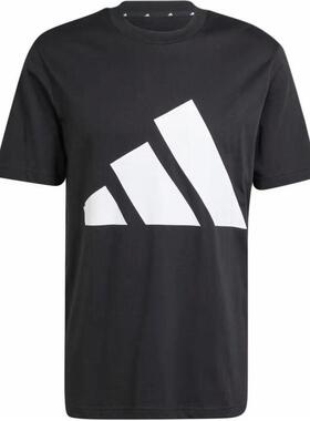 adidas ESSENTIALS FW24 舒适柔软亲肤简约透气短袖T恤 男款 黑色