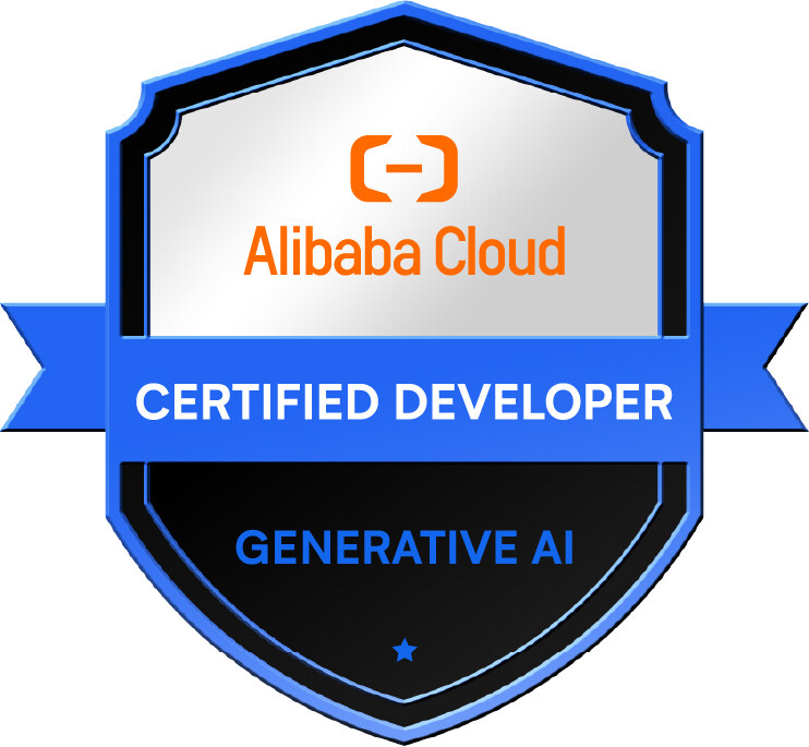 [Logo Sertifikat Alibaba Cloud Developer AI]