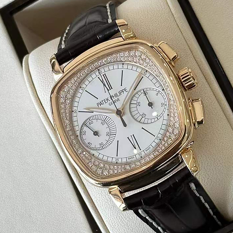 Authentic Patek Philippe Complex Function Watch 18K Rose Gold Diamond-Encrusted Manual Mechanical Watch for Women 98 New 7071R Authentic Patek Philippe Complex Function Watch 18K Rose Gold Diamond-Encrusted Manual Mechanical Watch for Women 98 New 7071R