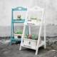 American Country-Style Retro Wooden Flower Stand with Several Steps, Floor-Standing Multi-Layer Square Storage Shelf, Balcony Flower Stand, American Style
